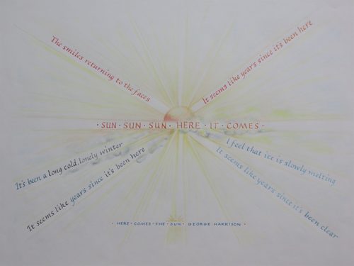 Sheila N, sunshine, calligraphy.